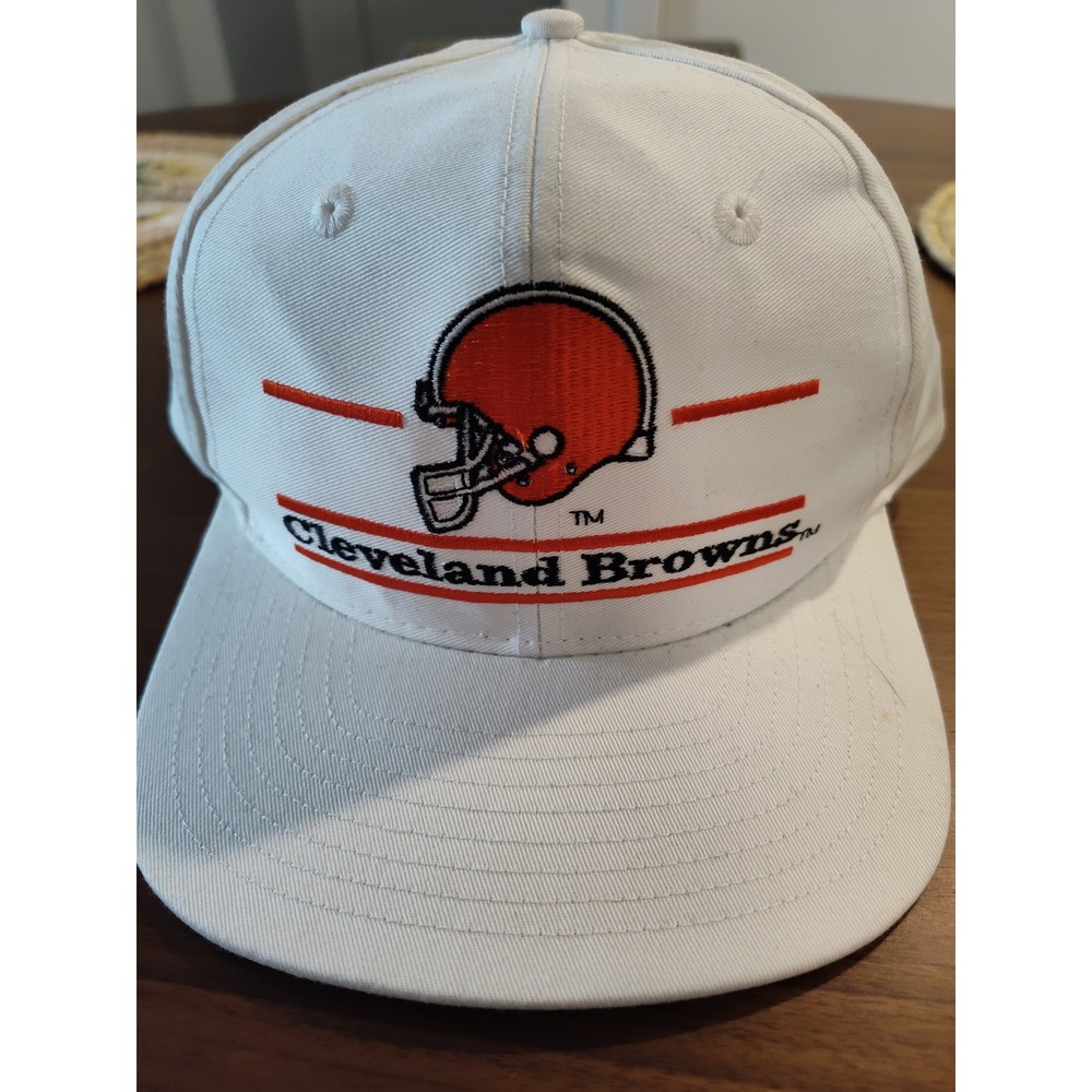 Vintage Cleveland Browns Hat The Game Snapback White Green Underbrim Team NFL